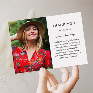 Simple Funeral Photo Sympathy Thank You Card