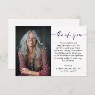 Simple Funeral Photo Thank You Card