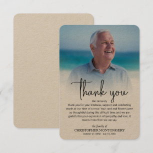 Simple Funeral Photo Thank You Card