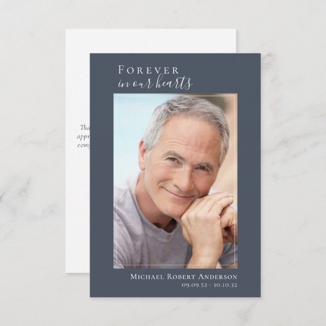 Simple Funeral Photo Thank You Card | Sympathy (Front/Back)