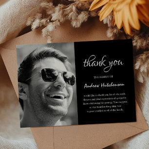 Simple Funeral Photo Thank You Card Sympathy
