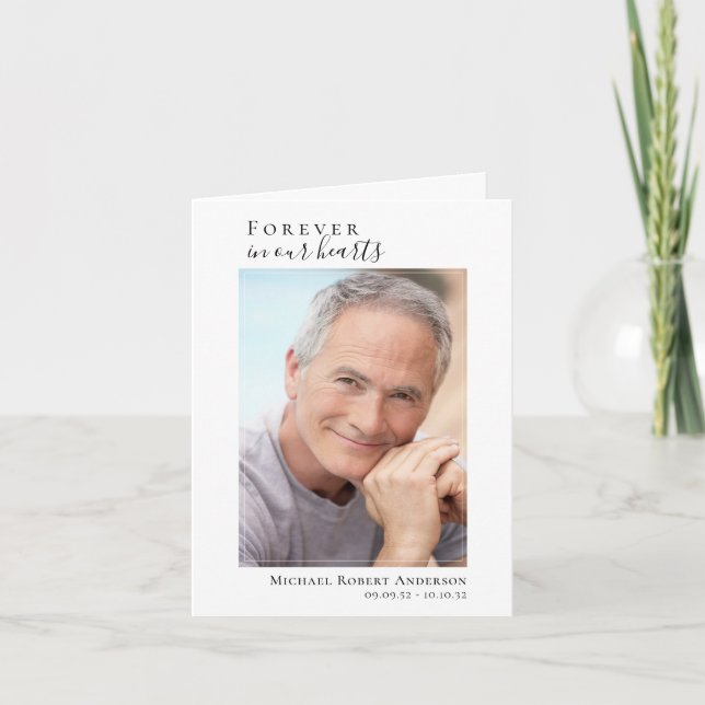 Simple Funeral Photo Thank You Card | Sympathy (Front)