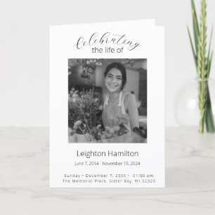 Simple Funeral Program Order of Service  Programme