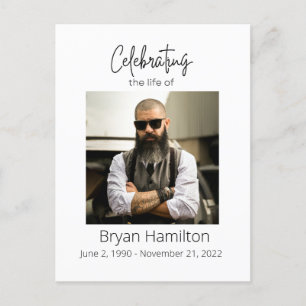 Simple Funeral Sympathy Photo Memorial  Postcard