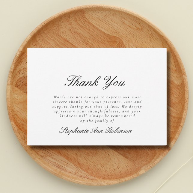 Simple Funeral Sympathy Thank You Note Card (Creator Uploaded)
