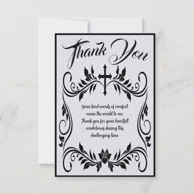 Simple Funeral Thank You Message For Condolences (Front)