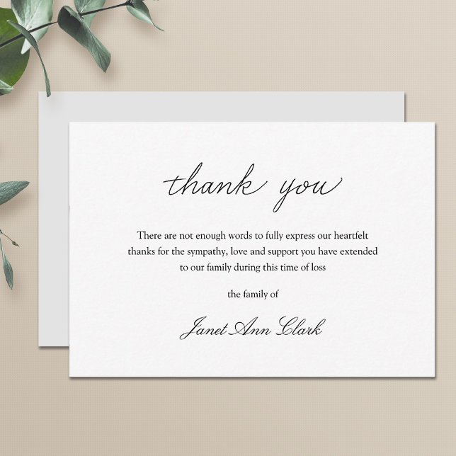 Simple Funeral Thank You Note Card (Creator Uploaded)