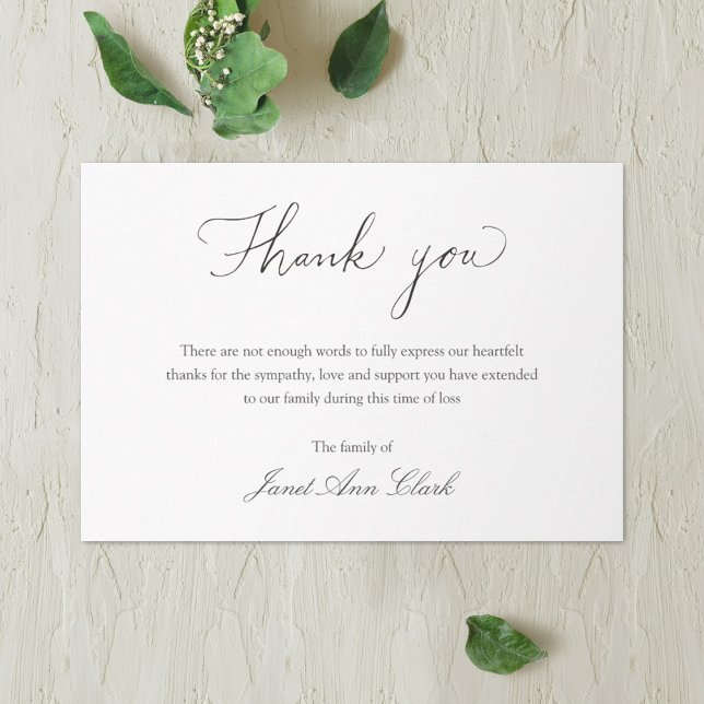 Simple Funeral Thank You Note Card (Creator Uploaded)