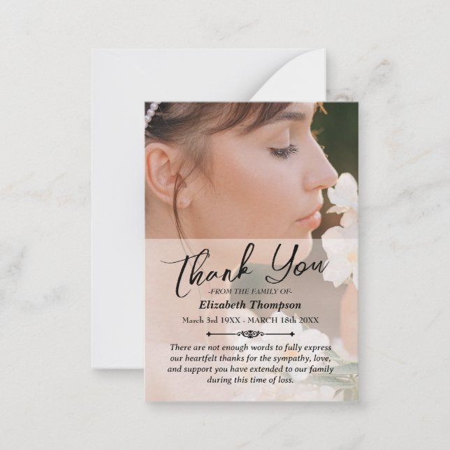 Simple Funeral Thank You / Sympathy  Card (Front)