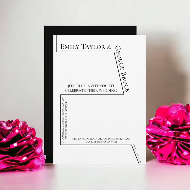 Simple Funny Black And White Chart Modern Wedding Invitation (Creator Uploaded)
