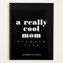 Simple Funny Cool Mum Personalised Black And White