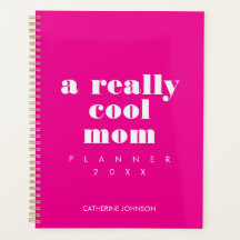 Simple Funny Cool Mum Personalised Hot Pink