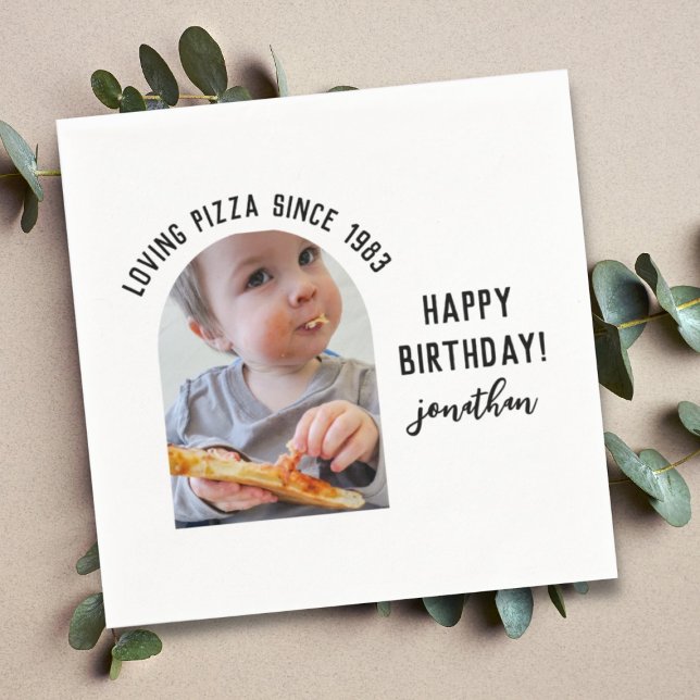 Simple Funny Forty Birthday Party Photo Napkins (Creator Uploaded)
