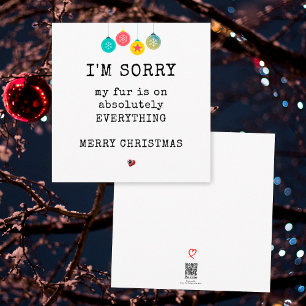 Simple Funny Fur Merry Christmas From Dog Holiday Card