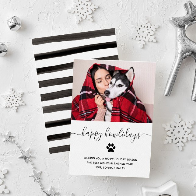 Simple Funny Happy Holidays from the Dog | Photo Holiday Card (Creator Uploaded)