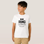 Simple Funny Ring Security Wedding Favour Kid T-Shirt<br><div class="desc">This cute wedding kid t-shirt makes the perfect gift for your ring security on your wedding day! It features an illustration of a bow tie with the caption "Ring Security". This pin can be easily customised with your name.</div>
