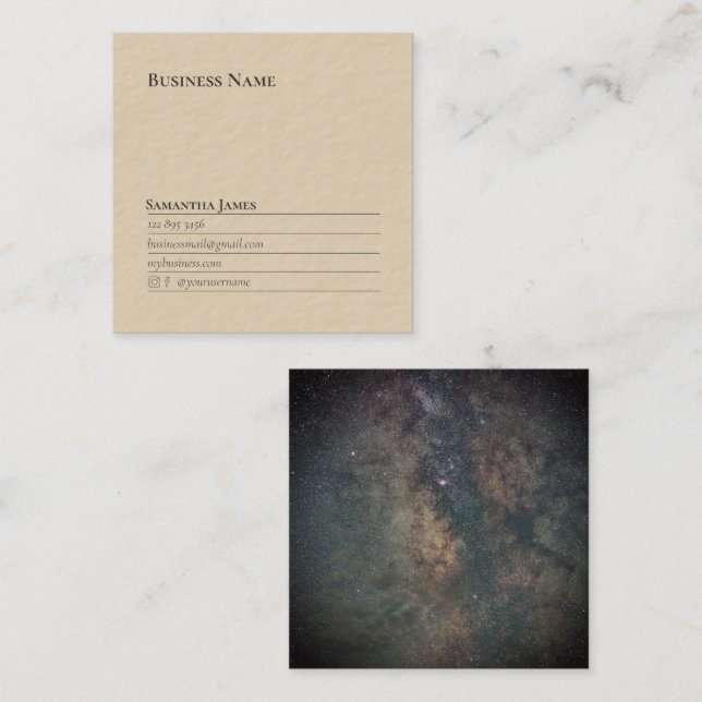 Simple Galactic Background Professional Square Business Card (Front/Back)