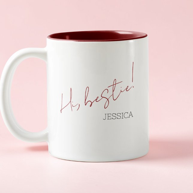 Simple Galentine's Day Minimalist Chic Script Two-Tone Coffee Mug (Simple Galentine's Day Minimalist Chic Script Two-Tone Coffee Mug)