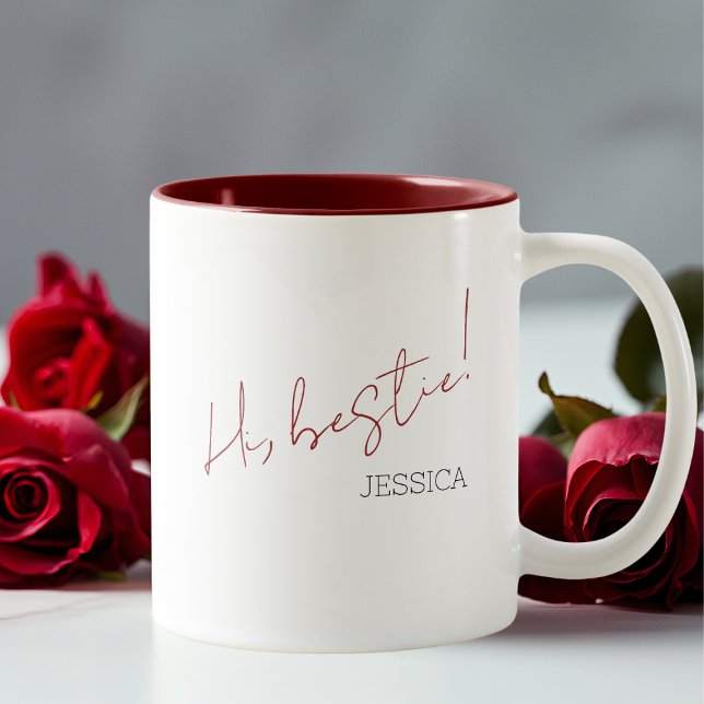 Simple Galentine's Day Minimalist Chic Script Two-Tone Coffee Mug (Simple Galentine's Day Minimalist Chic Script Two-Tone Coffee Mug)