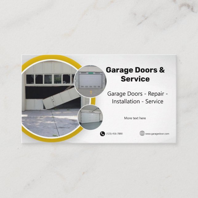 Simple Garage Door Business Cards (Front)