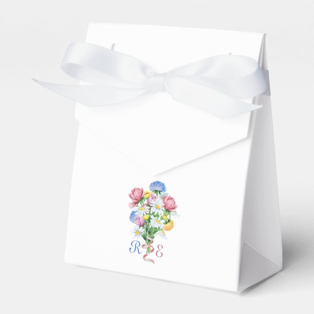 Simple Garden Spring Daisy Wildflower Minimal  Favour Box (Front Side)