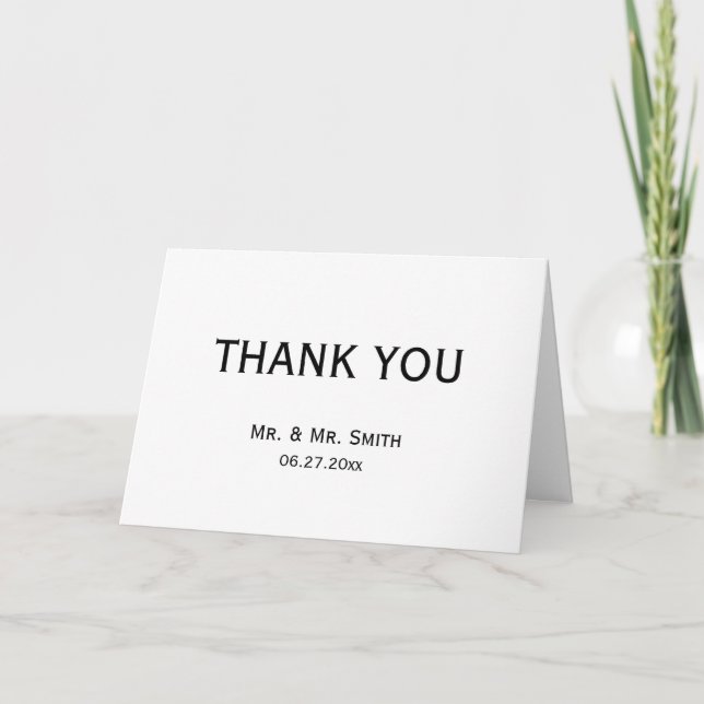 Simple Gay Wedding Thank You Cards (Front)