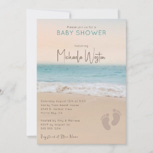 Simple Gender Neutral Beach Baby Shower  Invitation