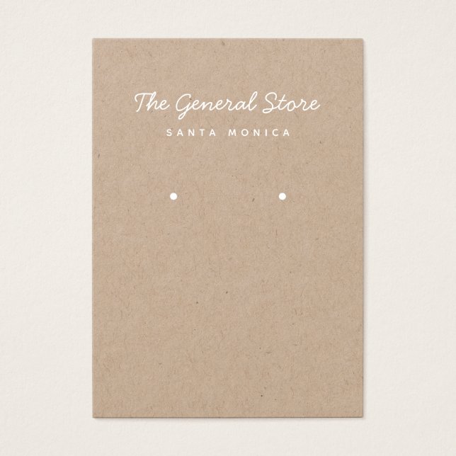 Simple General Store Kraft Earring Display Card (Front)