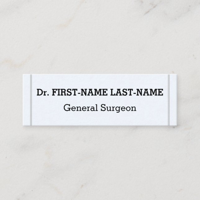 Simple General Surgeon Business Card (Front)
