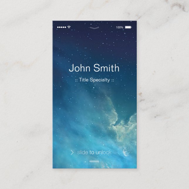 Simple Generic Flat UI Style - Unique Designed Business Card (Front)