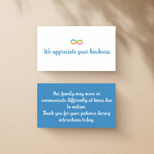 Simple Gentle Autism Awareness Public Notice Card
