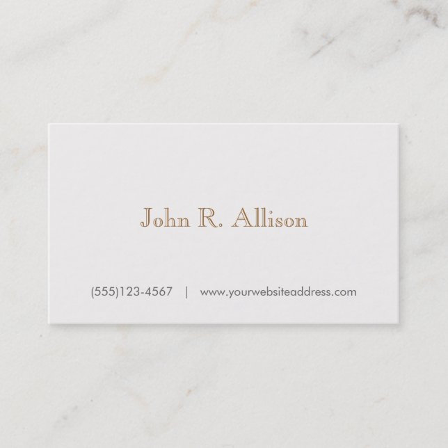 Simple Gentleman's Vintage Wood Backside Business Card (Front)