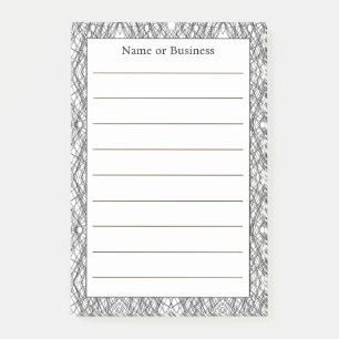 Simple Geometric Abstract Black & White Post-it Notes
