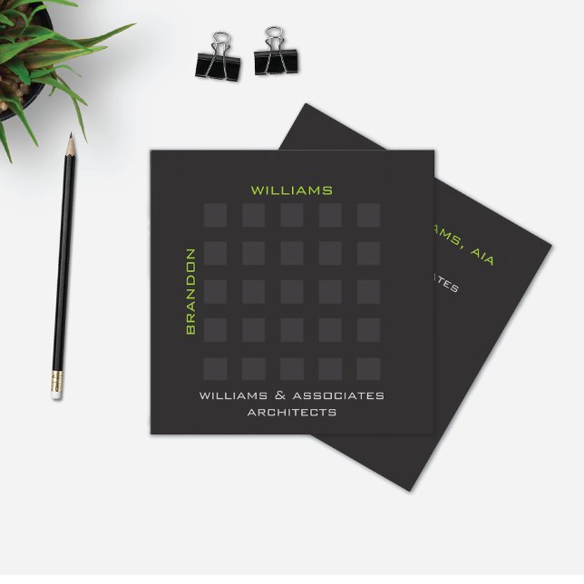 Simple Geometric Architect Square Business Card (Creator Uploaded)