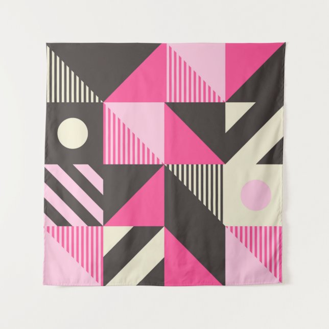 Simple geometric artwork with editable bold blocks tapestry (Front)