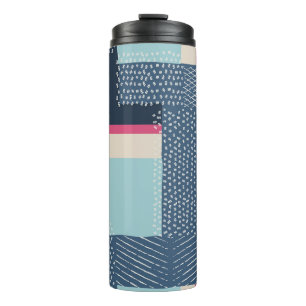 Simple Geometric Brush Strokes: Colour Block Thermal Tumbler