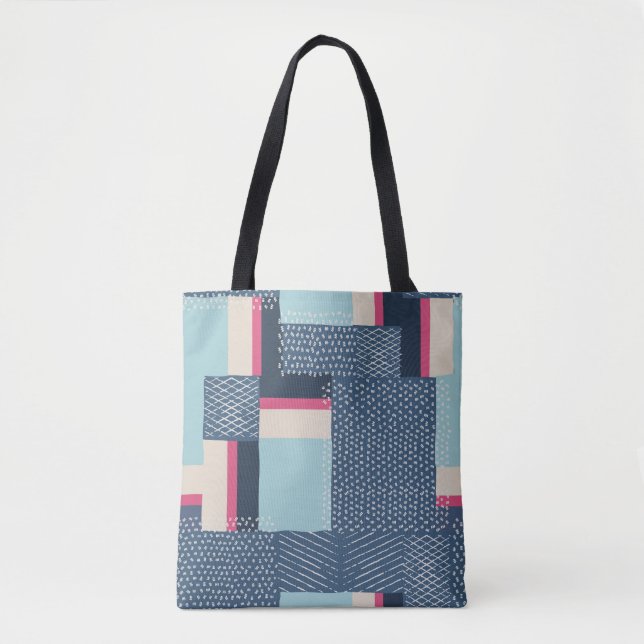 Simple Geometric Brush Strokes: Colour Block Tote Bag (Front)