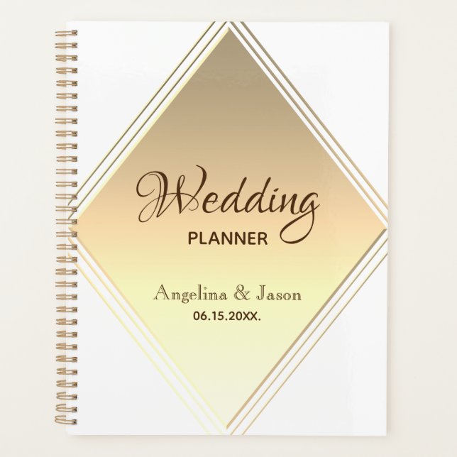 Simple Geometric Gold Wedding Planner (Front)