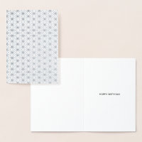 Simple Geometric Pattern Happy Birthday Silver