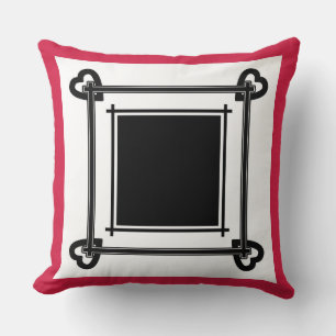 Simple geometric pattern in red and black tones cushion