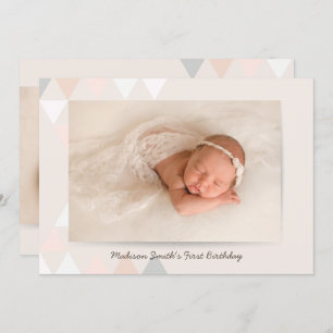 Simple Geometric Photo Birthday Party Invitation