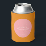 Simple Geometric Pink Orange Custom Bridal Shower  Can Cooler<br><div class="desc">This custom bridal shower can cooler features a minimalist aesthetic in pink and orange.</div>