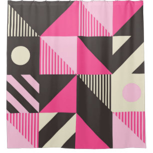 Simple Geometric Scandinavian Artwork Shower Curtain