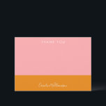 Simple Geometric Shapes Pink Orange Bridal Shower  Thank You Card<br><div class="desc">Custom Simple Geometric Shapes Pink and Orange Modern Bridal Shower Thank You Card</div>