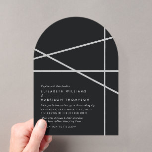 Simple Geometric Style Wedding Acrylic Invitations