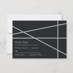 Simple Geometric Style Wedding RSVP Card