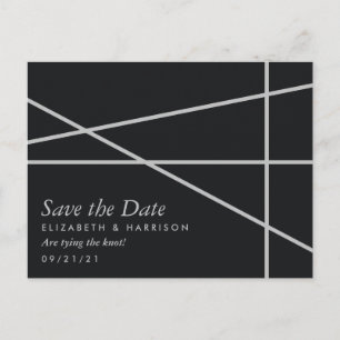 Simple Geometric Style Wedding Save the Date Announcement Postcard