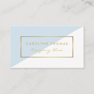 Simple Geometric White & Gold Foil Effect Business Card