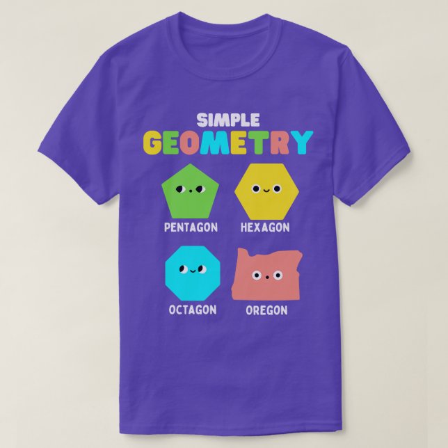 Simple Geometry Math Cute Faces Funny Shapes Orego T-Shirt (Design Front)