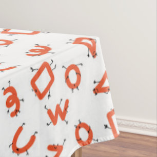 Simple geometry playful alphabet character toddler tablecloth